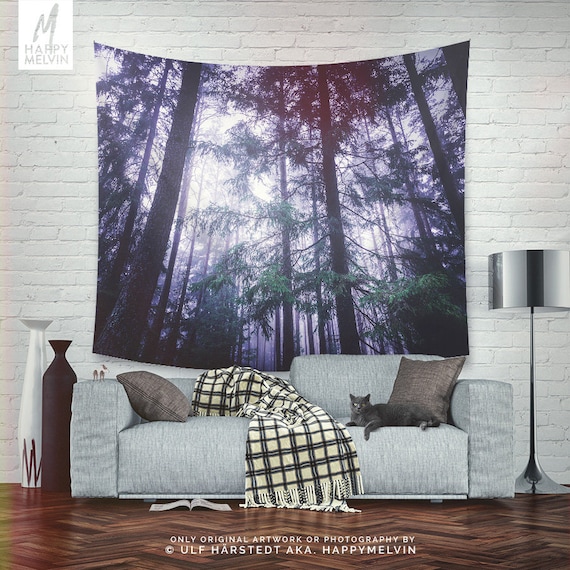 Forest Lights Tapestry Nature Tapestry Dreamy Dorm And Bedroom Decor And Boho Living Room Decor Making A Statement