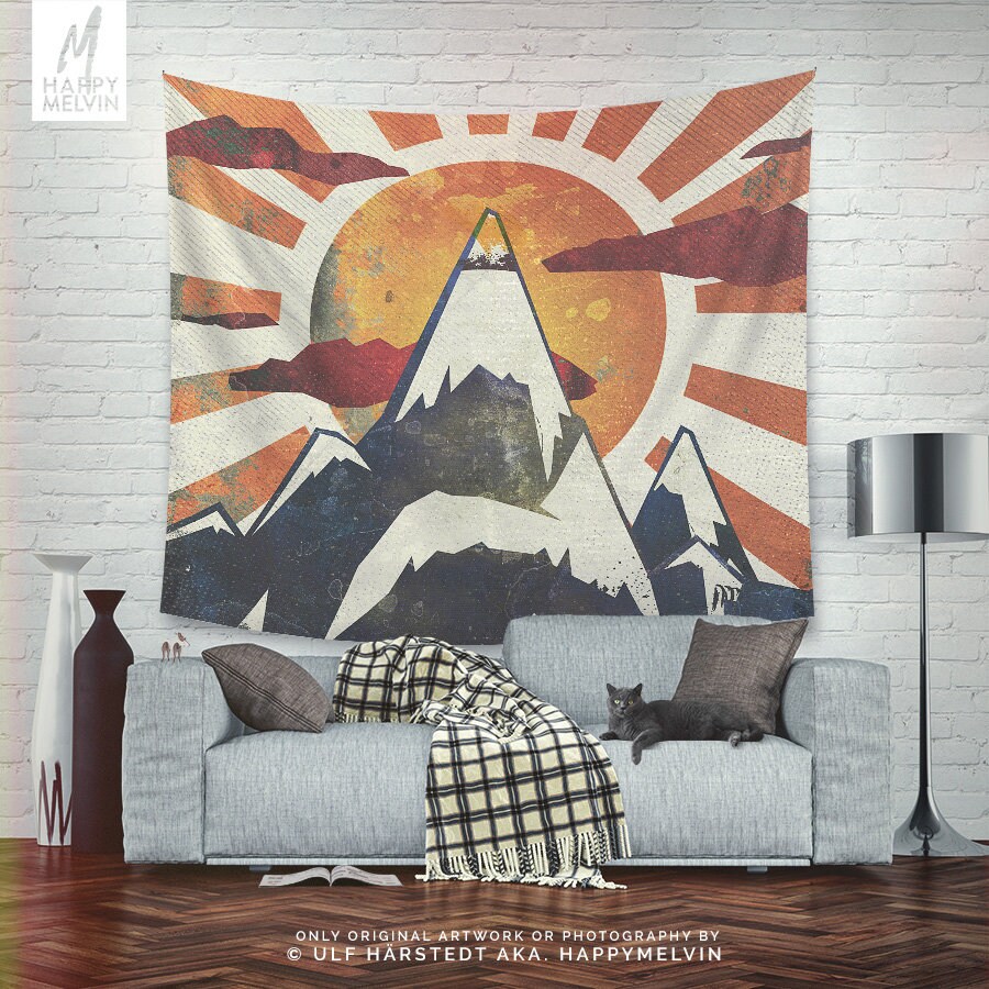 Wanderlust Tapestry Mountain Tapestry Artsy Dorm And Bedroom