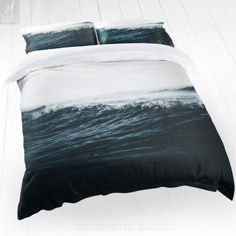 Ocean Wave Duvet Cover Nautical Bedding Set Nature Bed Image 0