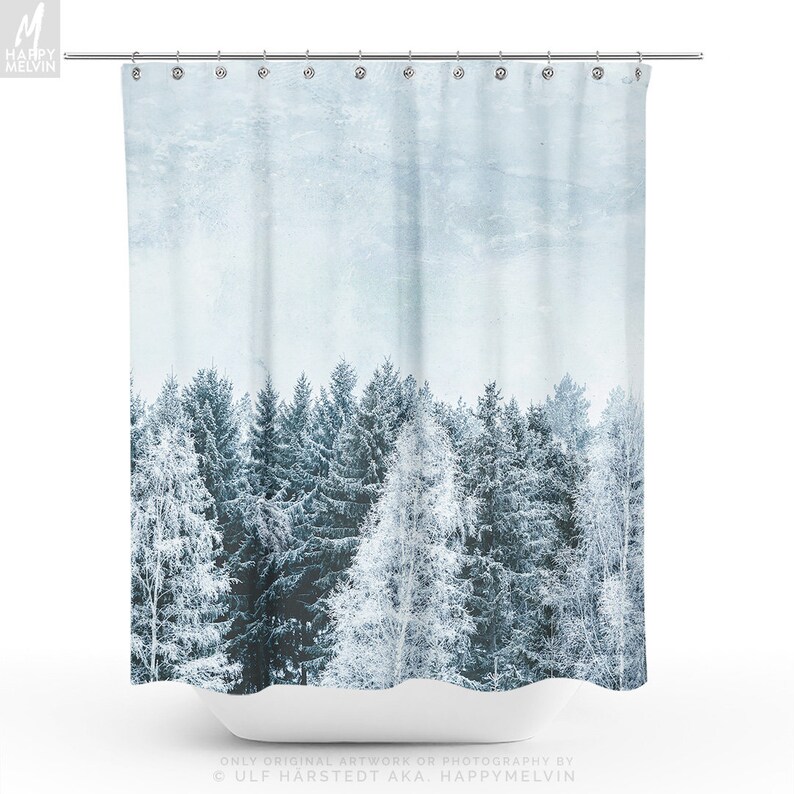 modern timesm Bathroom Shower Curtain Mystic Forest Bathroom Curtain with 12
