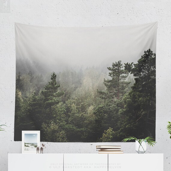 Evergreen Forest Wall Tapestry Woods Dorm Woodland Evergreen Forest Wall Tapestry Woods
