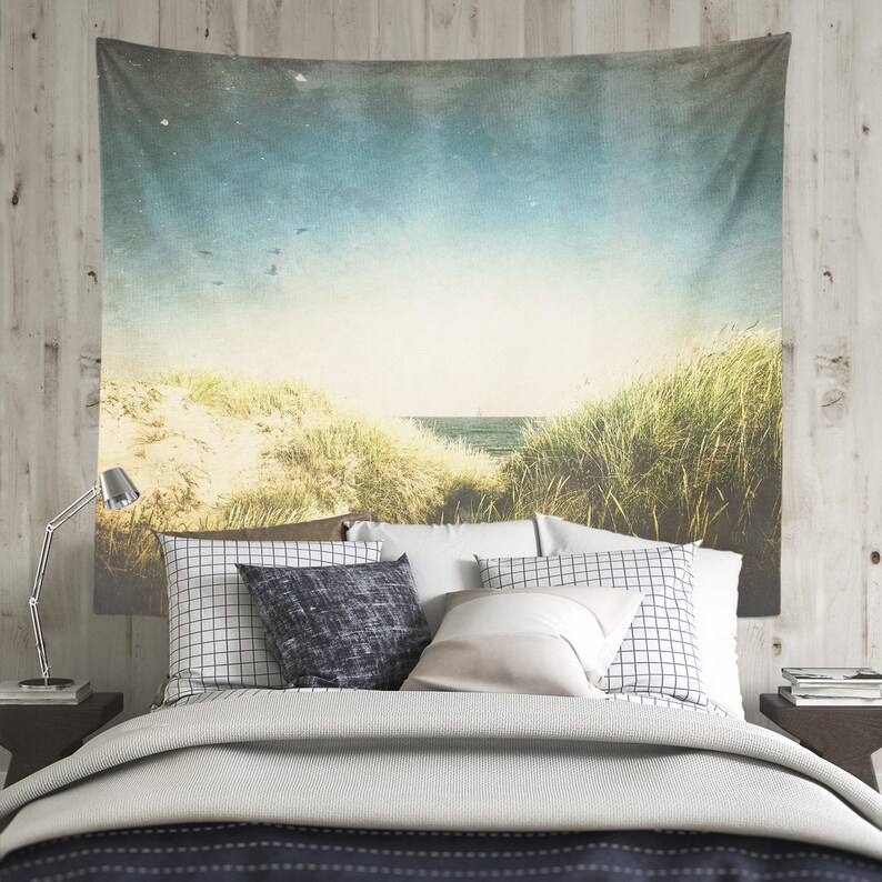 Vintage Beach Wall Tapestry Bedroom Nature Wall Decor Summer Etsy