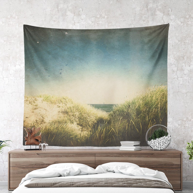 Vintage Beach Wall Tapestry Bedroom Nature Wall Decor Summer Etsy