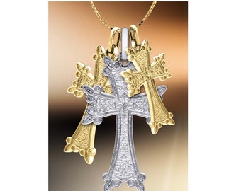 NEW! Armenian Cross Pendant (Khatchkar) Solid Gold (14K or 18K)
