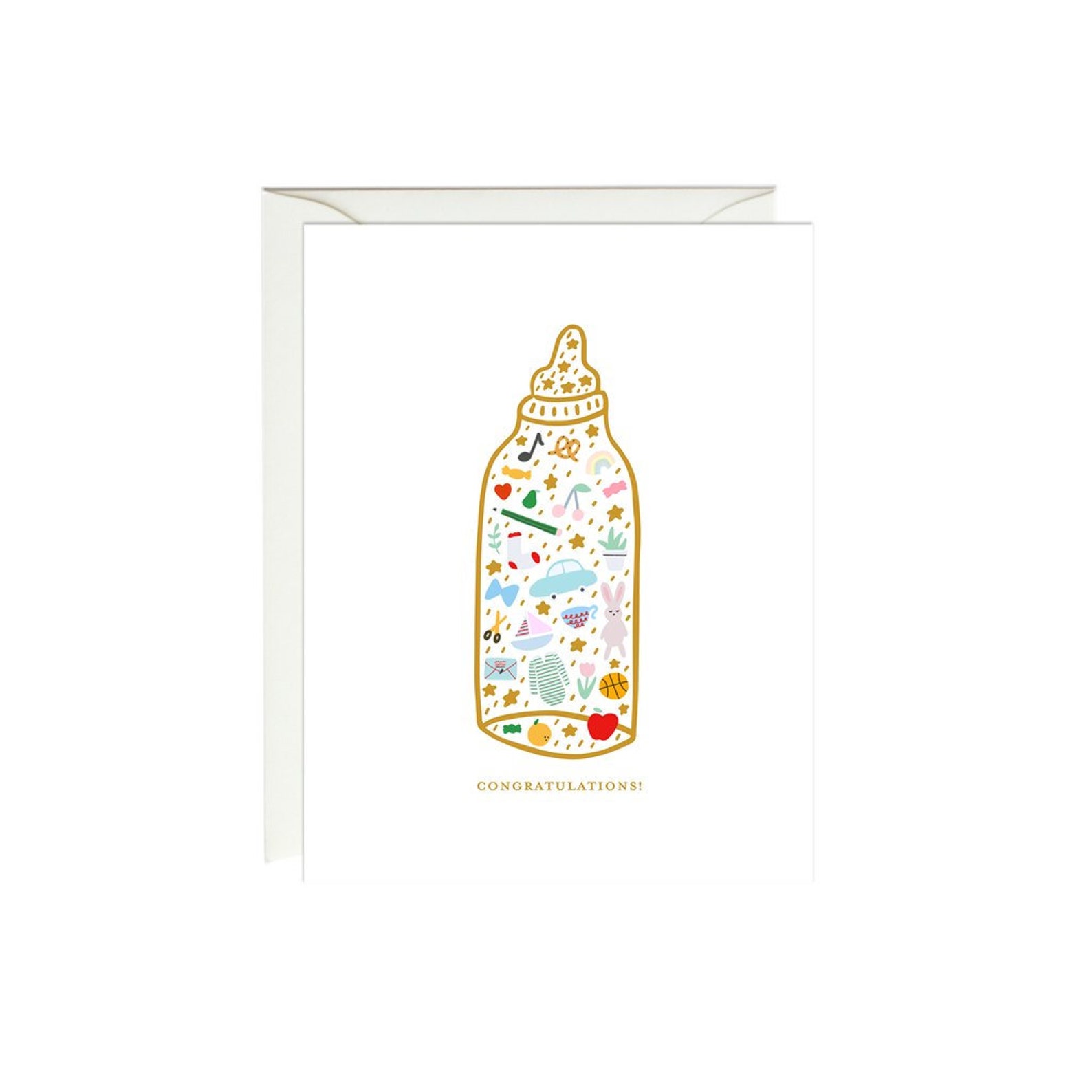 New Baby Card Baby Bottle Card Cute Baby Card Baby Etsy