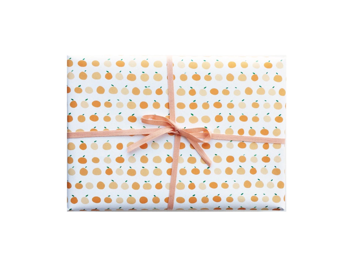 Orange Wrapping Paper Orange Wrapping Sheets Orange Gift Etsy