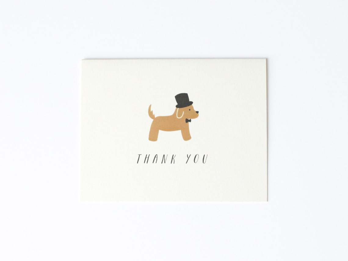 Cute Dog Thank You Card Dog Card Thank You Card Thanks Etsy