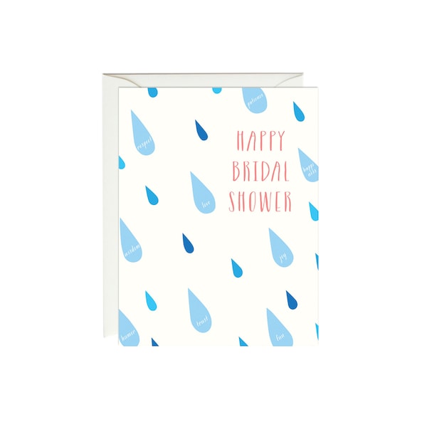 Bridal Shower Card, Raindrop Blessings, Happy Bridal Shower Card, Bridal Shower Cards, Happy Wedding Shower Card, Bridal Shower Card