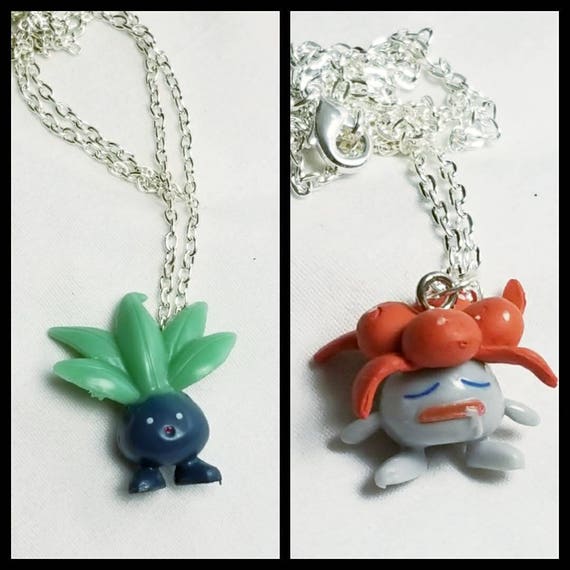 Free Shipping Pokemon Necklace Oddish Necklace Gloom Necklace Poison Type Pokemon Necklace Grass Type Pokemon Evolutions