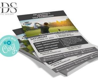 Golf Tournament Flyer - Digital File - Party Invitation - DIY in Corjl - Digital File