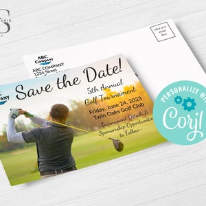 Torneo de golf Guardar la fecha postal - Archivo digital - Invitación a fiesta - BRICOLAJE en Corjl - Archivo digital