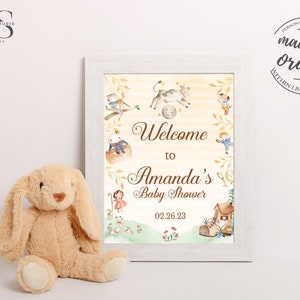 Mother Goose Nursery Rhyme - Baby Shower / Birthday Welcome Printable 8x10 Sign - Digital File