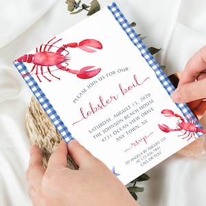 Lobster Boil - Lobster Bake - Party Invitation - 4x6 and 5x7 - DIY in Corjl - Digital File