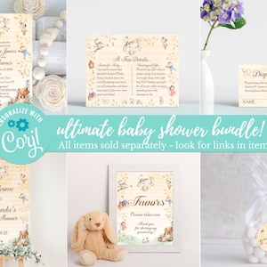 Mother Goose Nursery Rhyme - Ultimate Baby Shower Bundle - Edit Yourself In Corjl - Invites, Welcome Sign, Signs, Gift Tag & More!