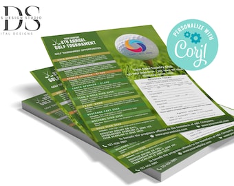 Golf Sponsorship Flyer - Digital File - Tournament Flyer - Registration - DIY in Corjl - Digital File