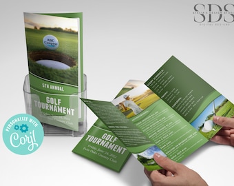 Golf Tournament Brochure Tri-fold / Sponsorship Flyer - Digital File - Party Invitation - DIY in Corjl - Digital File
