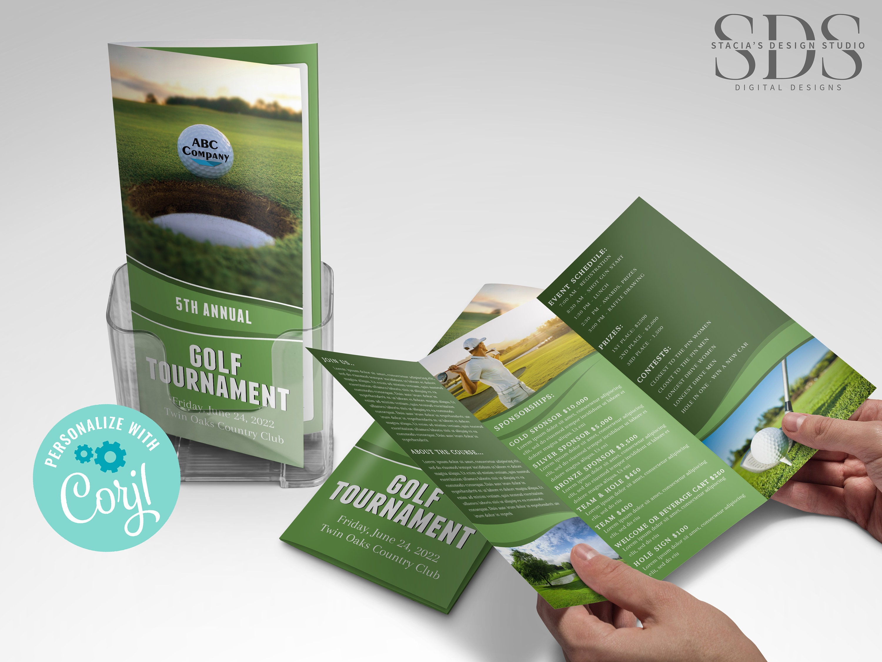 ゴルフトーナメントパンフレット三つ折り/スポンサーチラシ - デジタル