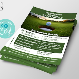 Golf Tournament Flyer - Digital File - Party Invitation - DIY in Corjl - Digital File