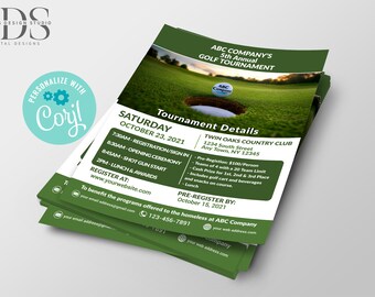 Golf Tournament Flyer - Digital File - Party Invitation - DIY in Corjl - Digital File