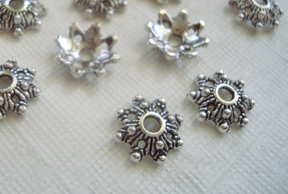 100 Gold Plated Brass 8x2mm Round Fancy Filigree Bead Caps to Fit 8-10mm Beads