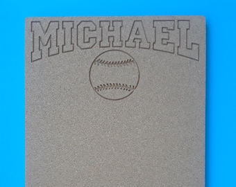 Personalized Baseball/Softball cork board w/ engraved name and details. Softball corkboard, Baseball cork board, Baseball Softball Gift