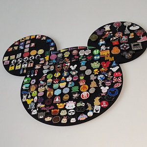 Mickey Mouse cork boards. Mickey pin display. Disney pin board, Mickey pin board. Black Mickey pin display. Painted Mickey cork board image 2
