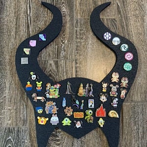 Maleficent pin board, Stitch pin board black, Maleficent cork board, Maleficent pin display, Disney Pin display, Maleficent designs, Disney