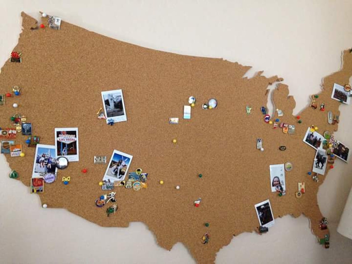 USA Cork Board USA Corkboard Map Pin Board USA Bulletin Etsy