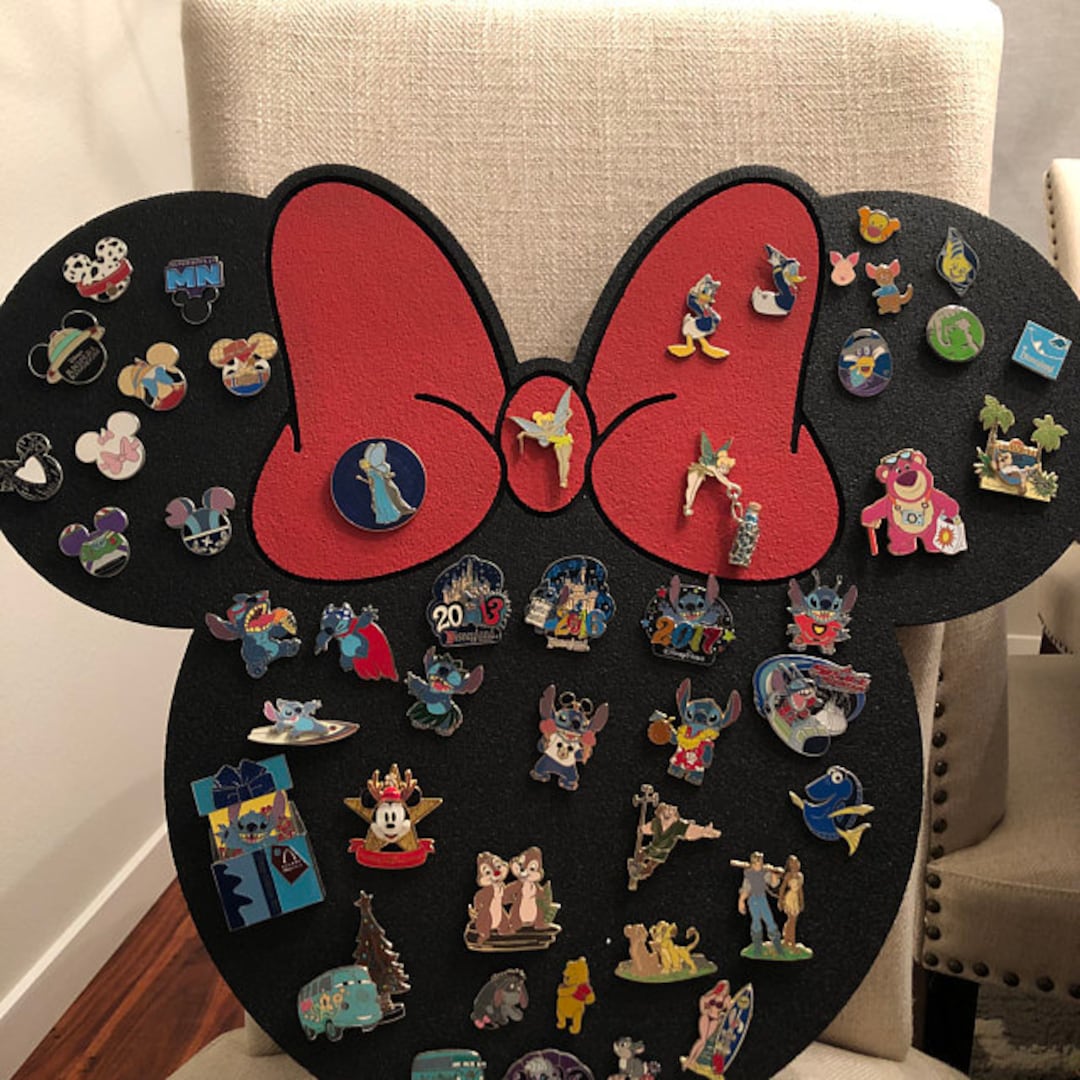 Minnie Mouse Cork Board With Engraved Detailing. Minnie Mouse Pin Display.  Disney Pin Display. Minnie Mouse Gifts Minnie Mouse Pin Board 