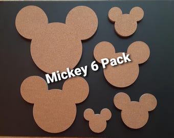 Mickey Mouse Head Pin/Cork boards - 6 Pack Display Bundle. Perfect for displaying your favorite Mickey and Disney pins.