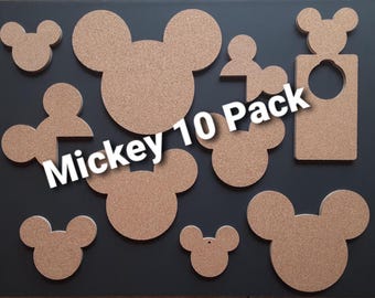 Mickey Mouse Cork Pin Boards: 10 Pack, Corner Designs, Doorknob Hanger. The best way to display all your Mickey Mouse and Disney pins.