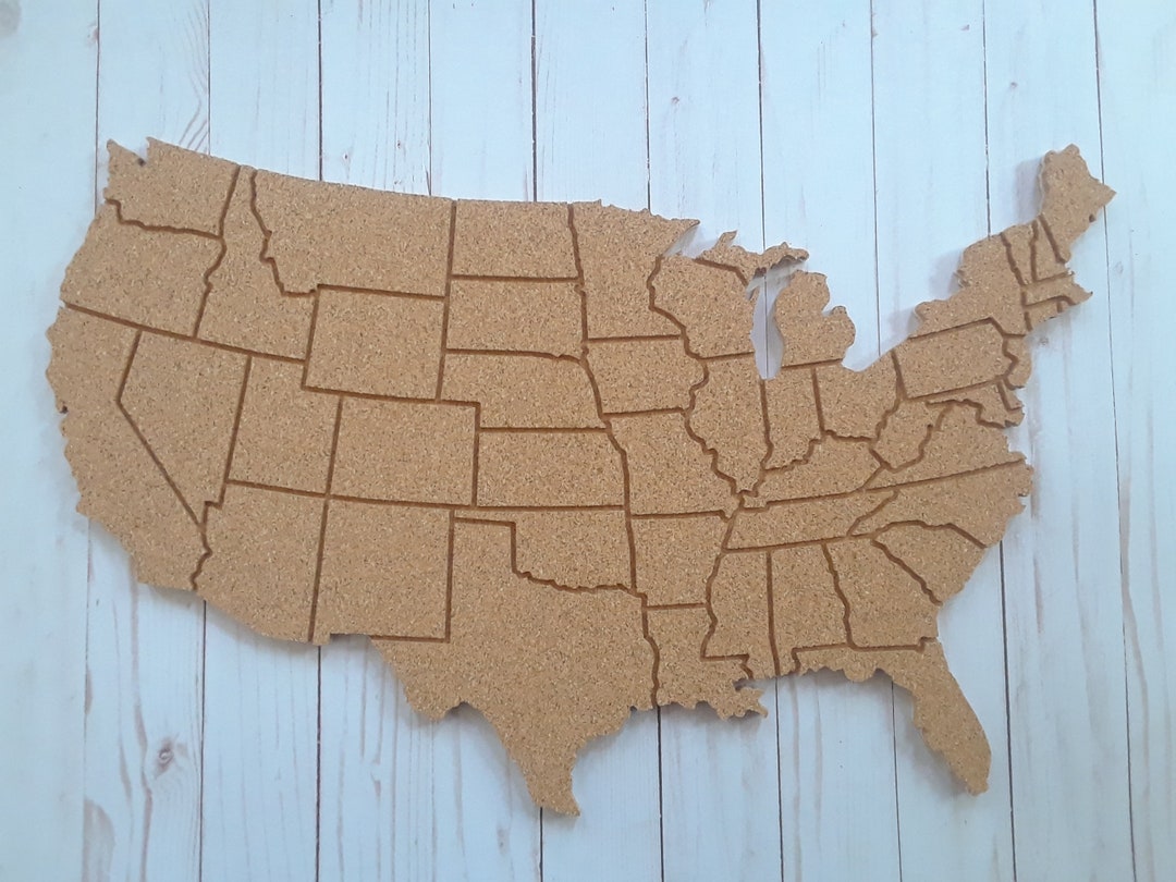USA Cork Board, USA Corkboard Map, Pin Board, USA Bulletin Board