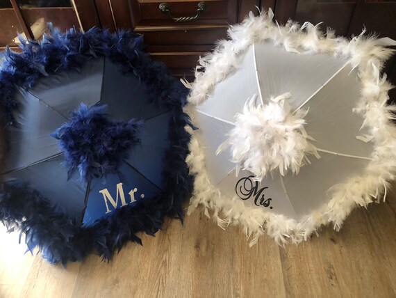 Navy wedding umbrella deals