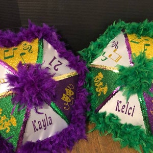 Mardi Gras theme Glittered Second line Umbrellas, Mardi Gras, New Orleans, Traditional Mardi Gras set SIZE: MEDIUM
