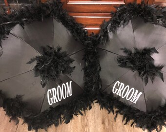 Groom and Groom Authentic New Orleans Traditional Second line Wedding Umbrella,  Mr. and Mr. LGBTQ