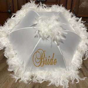 Authentic New Orleans Second Line Umbrella, Wedding Parasol Gold and White Umbrella, Bride umbrella,