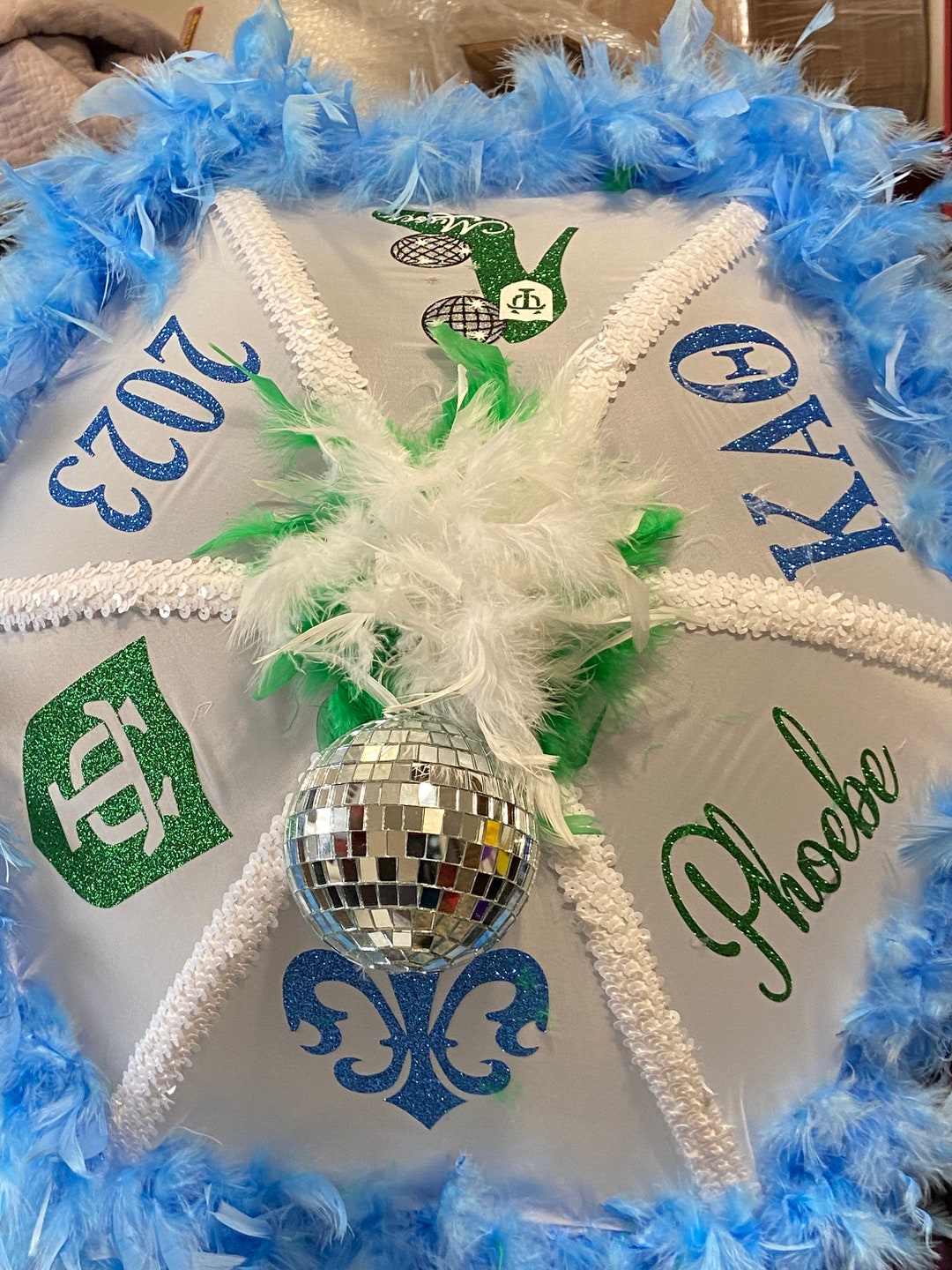 TU Themed Graduation Second Line Umbrella, Second Line Umbrella, Green ...