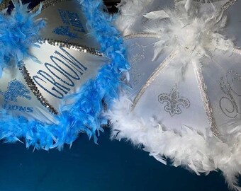 Wedding Parasols, Secondline umbrella, New Orleans Second line Umbrellas, Bride and Groom set, LSU, Steelers, SIZE: MEDIUM