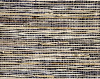 Autumn Denim Grasscloth Wallpaper