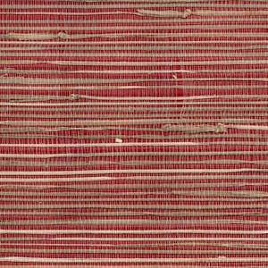 Golden Maroon Grasscloth Wallpaper