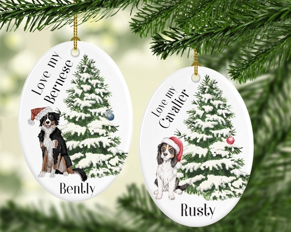 i love my dog ornament