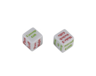 Christmas Dice, Yankee Swap, White Elephant Gift Game, 20mm Pair Dice, Thieving Elves, Fun Gift Exchange Game, Christmas Gift, Holiday Game