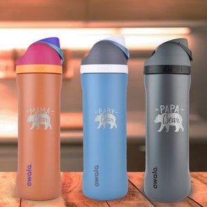 40oz Personalized Water Bottle Owala Freesip Insulated Stainless Steel FREE  Laser Engraving Flip Top Leak Proof Lid Sip or Swig 