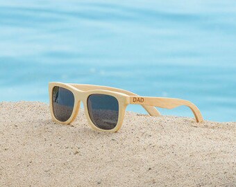 Personalized Bamboo Sunglasses, Laser Engraved Polarized Lenses, UV400 Glasses, Weddings, Groomsmen, Birthdays, Fathers Day