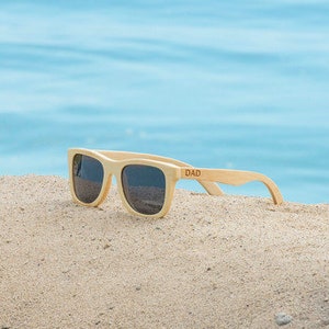 Personalized Bamboo Sunglasses with Polarized Lenses and custom with laser engraving, Weddings, Groomsmen, Birthdays, Valentine&#39;s Day gift