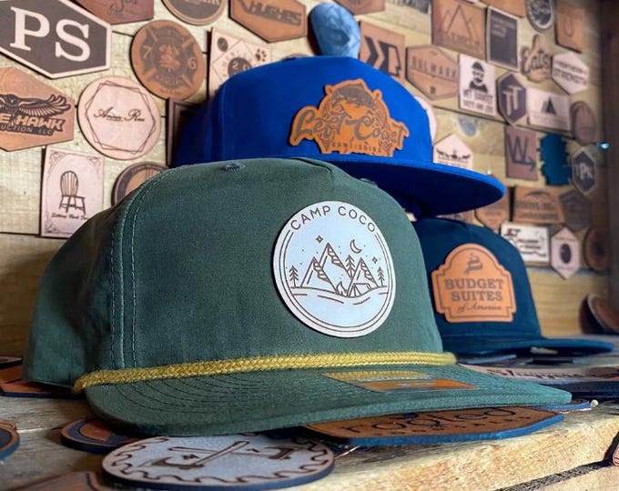 Custom Patch Richardson 256 Snapback Trucker Hat with Personalized Leather / Fabric Patch Hat, Personalized Baseball Cap, snap back hats