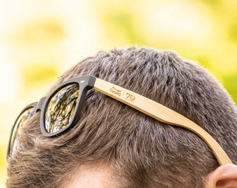 Custom Sunglasses With Bamboo Arms and Case, Custom Sunglasses for Bachelor Parties, Valentine's Day, Men's and Women's Sunglasses
