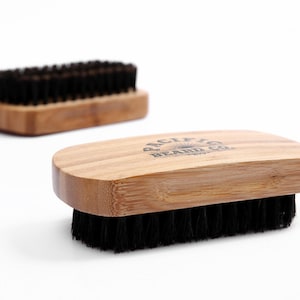 Personalized Bamboo Beard Brush with Boars Hair, custom brush, groomsmen gifts, gift for Valentines Day, wooden brush men drop kit, wood
