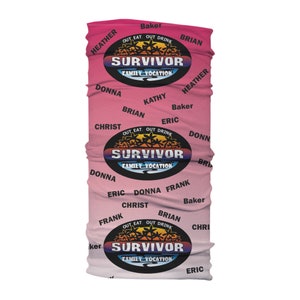 Custom Survivor TV show style headband, Survior headwear, family trip gift, Personalized headwear, custom headband, bandanas, face mask, image 3