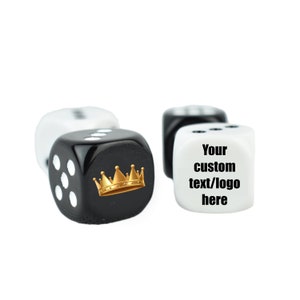 Custom Pair Dice, personalized dice, 19 mm dice, 6 sided dice, custom on one side die, board games, gift dice for parties, Valentine's Day